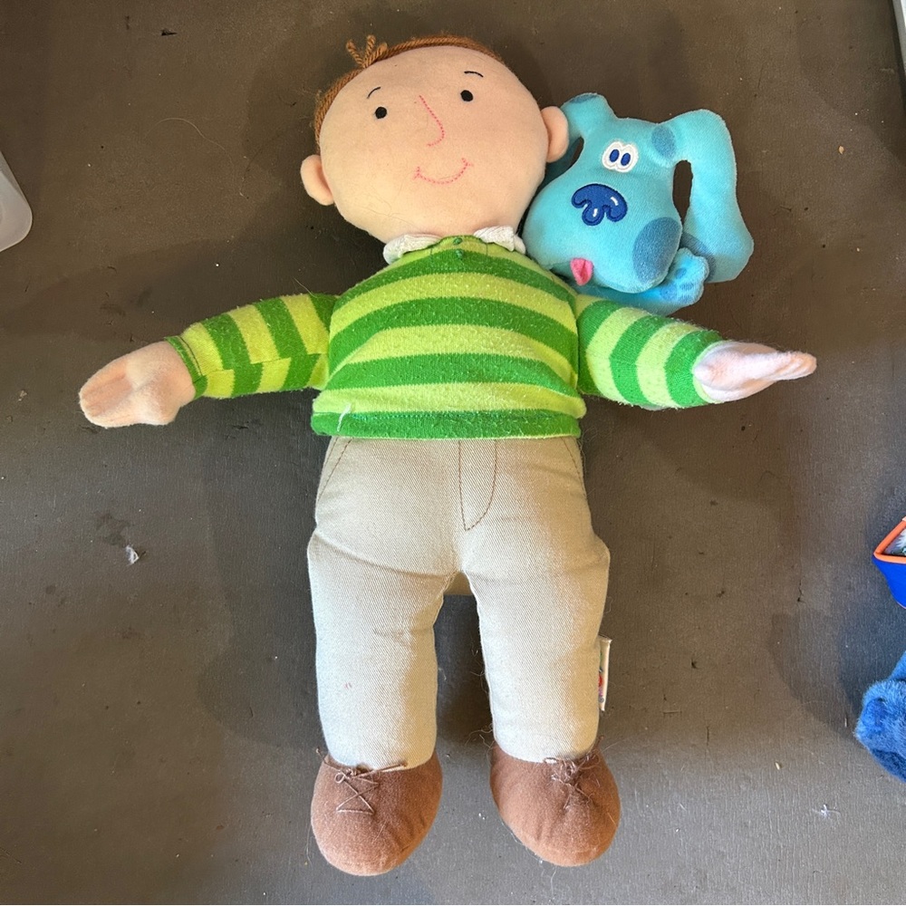 Vintage Blue's Clues Steve and Blue Eden Toys Talking Plush 15” Sings Works 1999